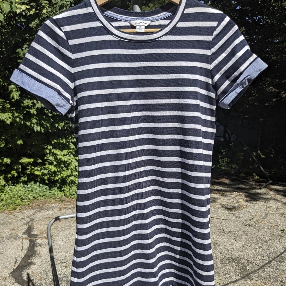 Nautica Mixed Media Short Sleeve Dress (Women's XS)